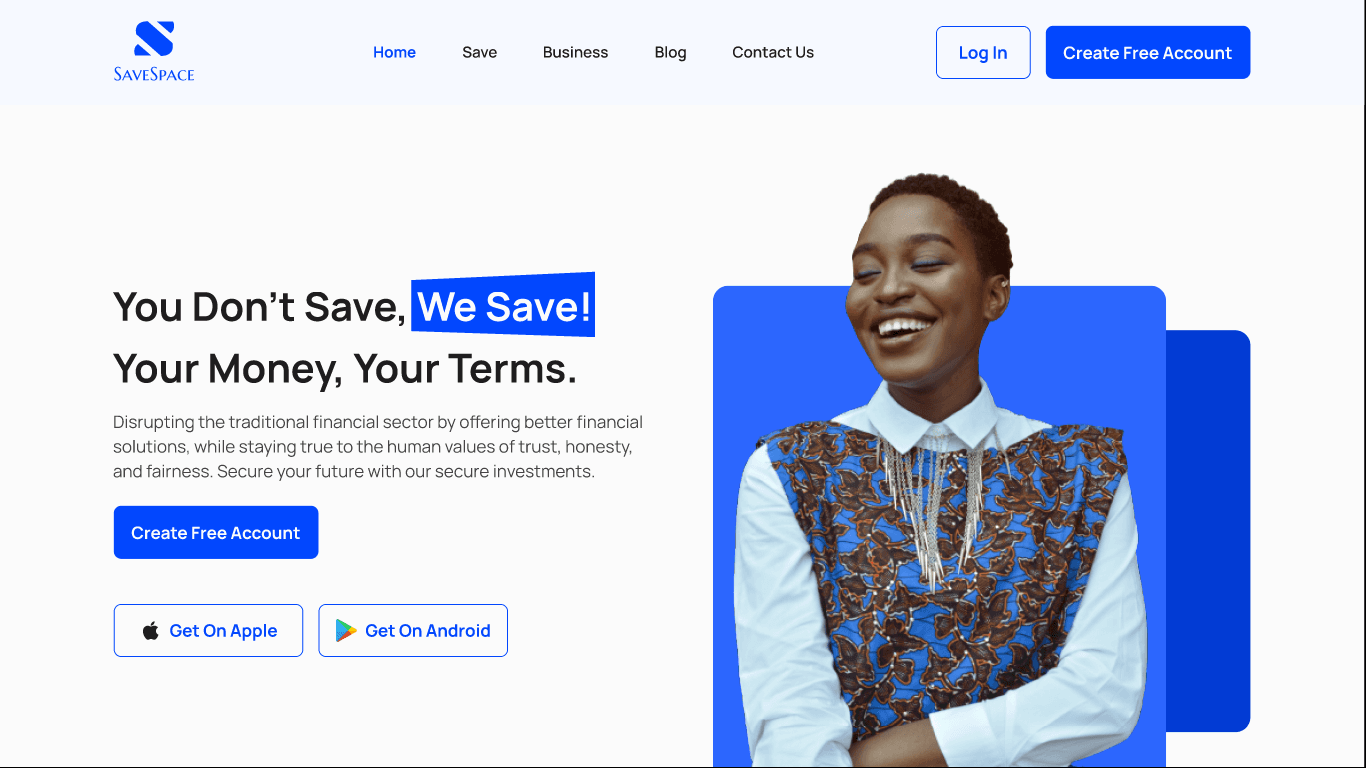 SaveSpace Landing Page